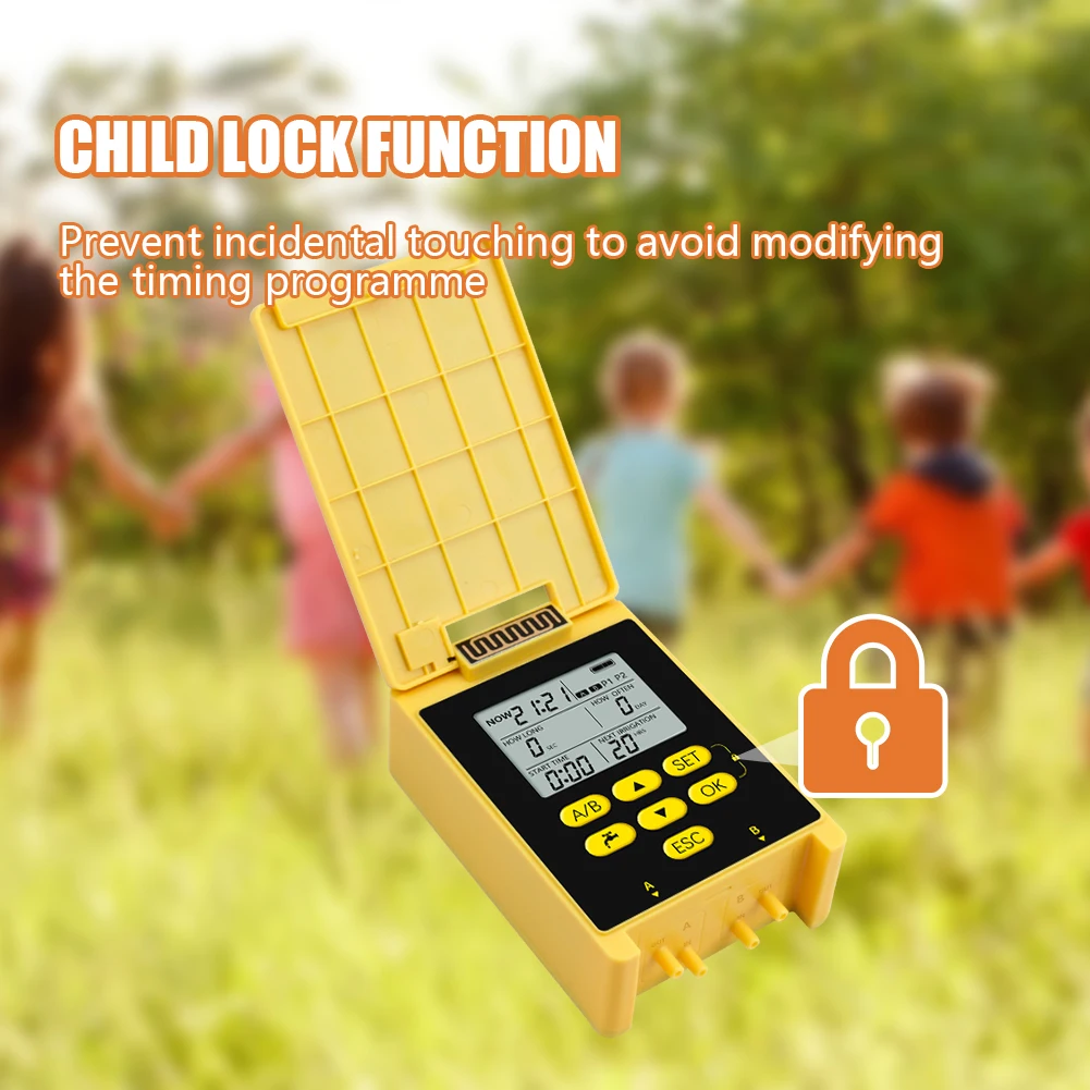 Automatic Drip Irrigation System Solar Powered Dual Pump Water Timer Rain Sensor