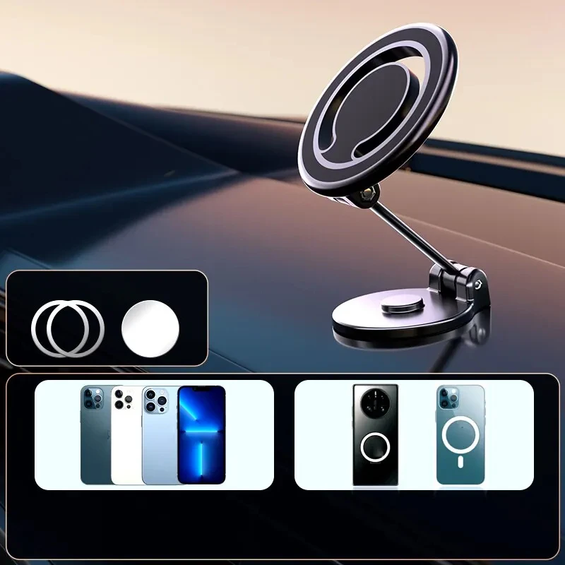 

1080°Degree Strong Rotate Magnetic Car Phone Fold Holder Mount Support For Huawei iPhone Samsung Xiaomi Magnet Macsafe Bracket