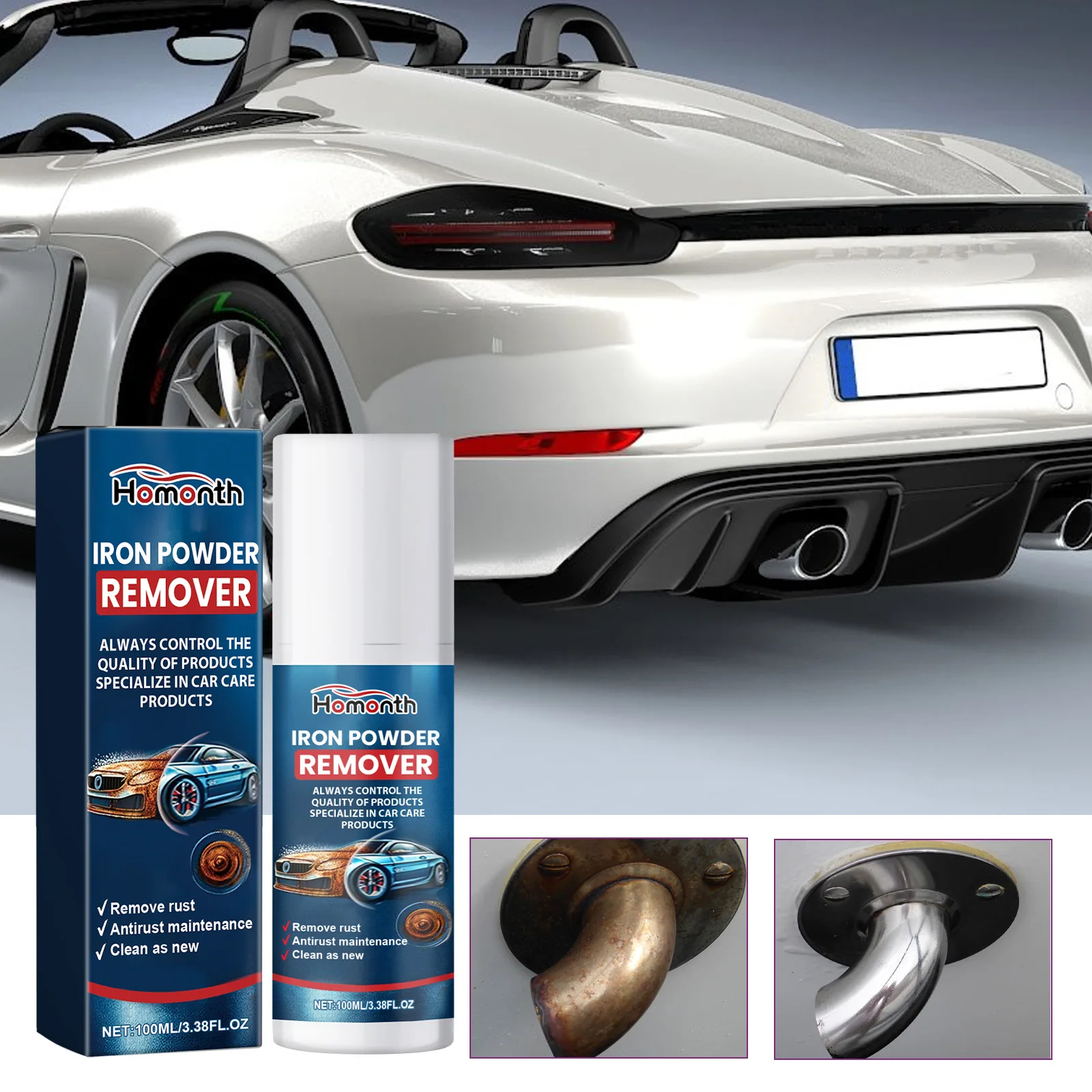 100ML Multi Functional Anti Rust Spray Car Anti Rust Cleaning Decontamination Refurbishment Brightening Portable Remover
