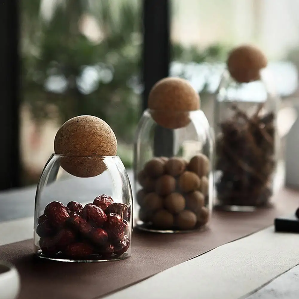 Cork Ball Glass Jar Storage Tank Sealed Tea Cans Grains Transparent Storage Jars 500Ml 90X100Mm 12 Cork Ball Glass Jar Storage Tank Sealed Tea Cans Grains Transparent Storage Jars 500Ml 90X100Mm