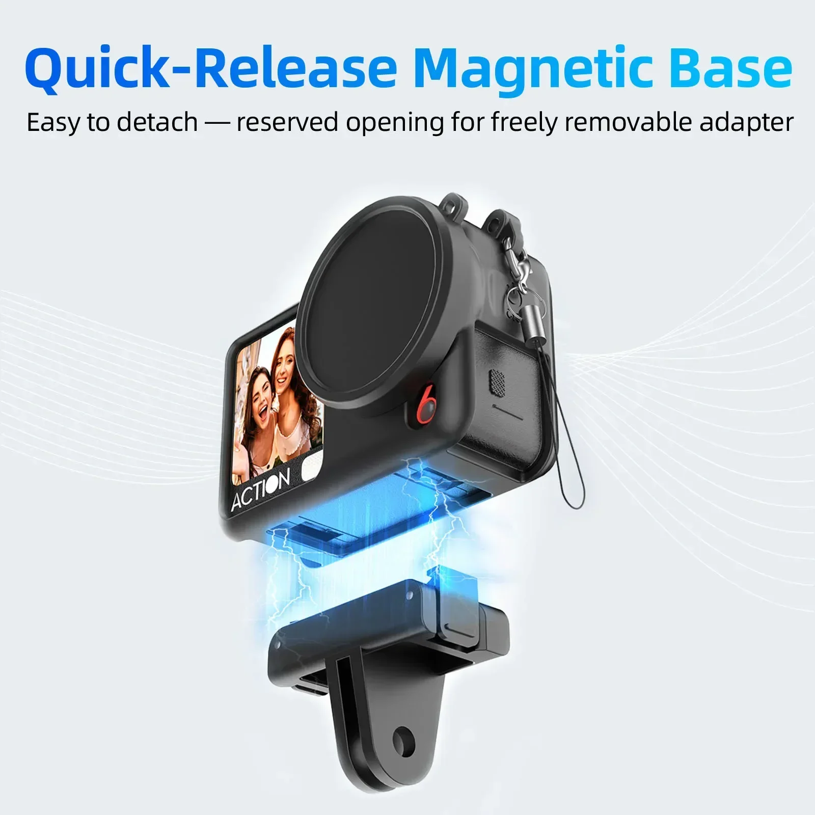 Silicone Shockproof Case with Lens Cap & Lanyard Hole – Skin-Friendly Smooth Touch, Magnetic