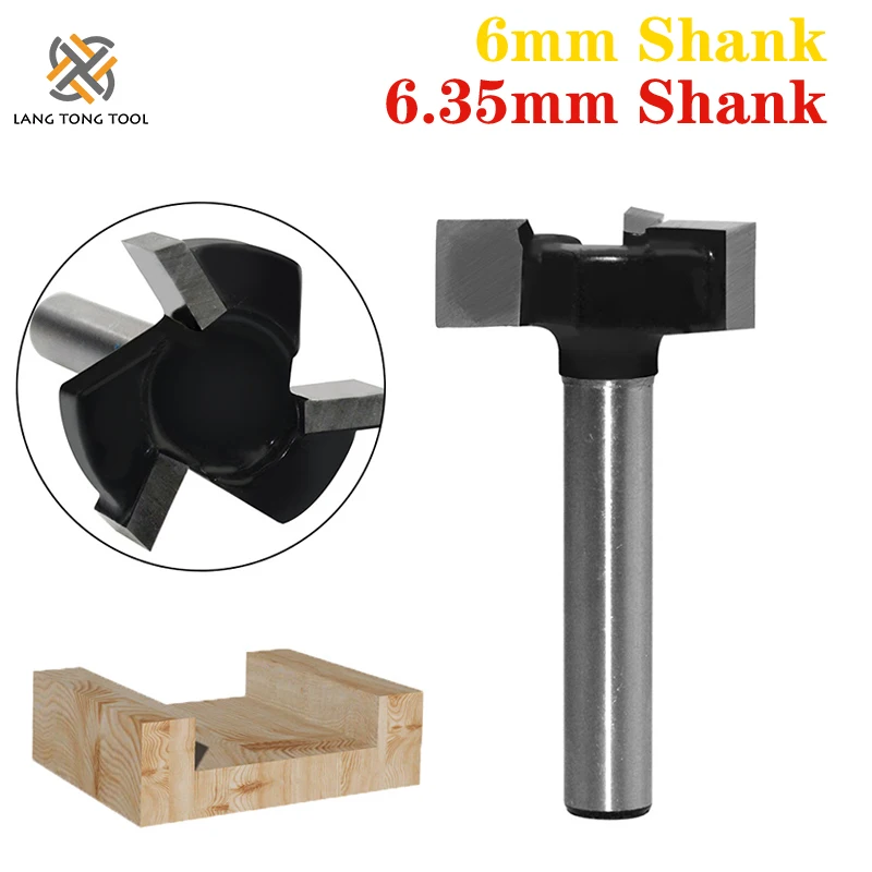 Tanie QQQ 6mm Shank 1/4 shank 3 zęby t-slot frez krawędź