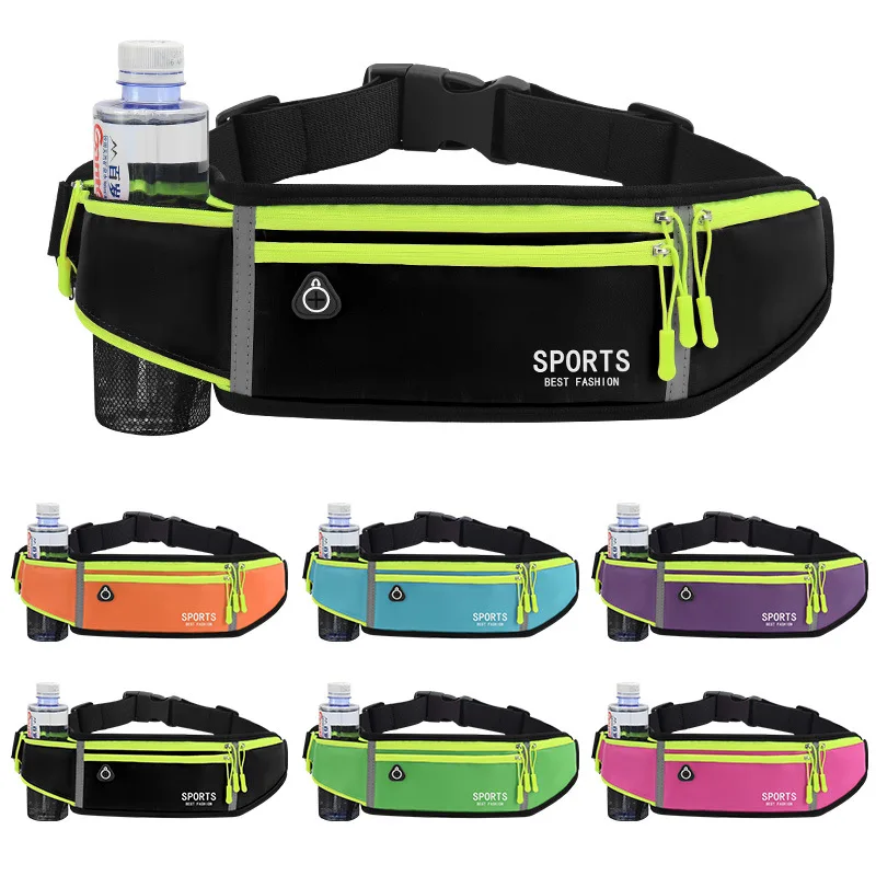 

Reflective Stripe Waterproof Outdoor Fanny Pack Phone Waist Bag for Running Sport Bag Waist Pack Gym Accessories Kettle Belt Bag