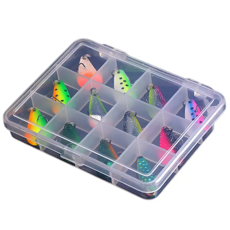 

12 шт., рыболовные крючки с блестками