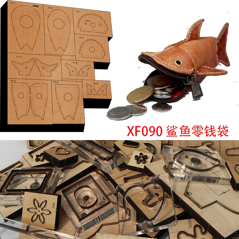 

New Japan Steel Blade Wooden Die Shark change wallet Wallet Leather Craft Punch Hand Tool Cut Knife Mould XF090