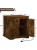 Farmhouse End Table Sofa Side Table with Charging Station 24" Large Wood Square Nightstand with Doors Modern Storage Cab 2