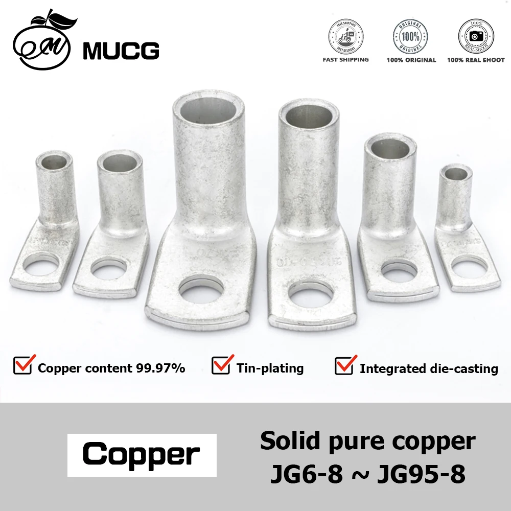 ANNBCDL Ringkabelschuh 90 Grad - M6 M8 M10, Rotes Kupfer, Verzinnnt