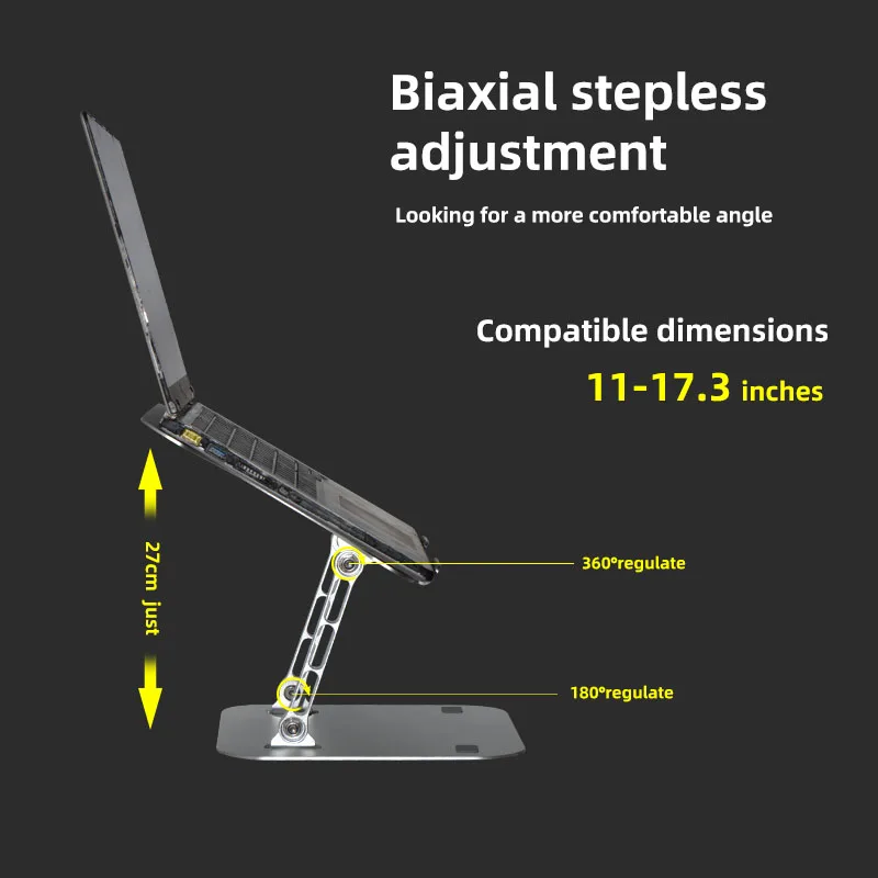 Description Picture 4 of itemMUMUCC Laptop Stand Adjustable Aluminum Alloy Notebook Stand Compatible with 10-17 Inch Laptop Portable Fold Laptop Holder