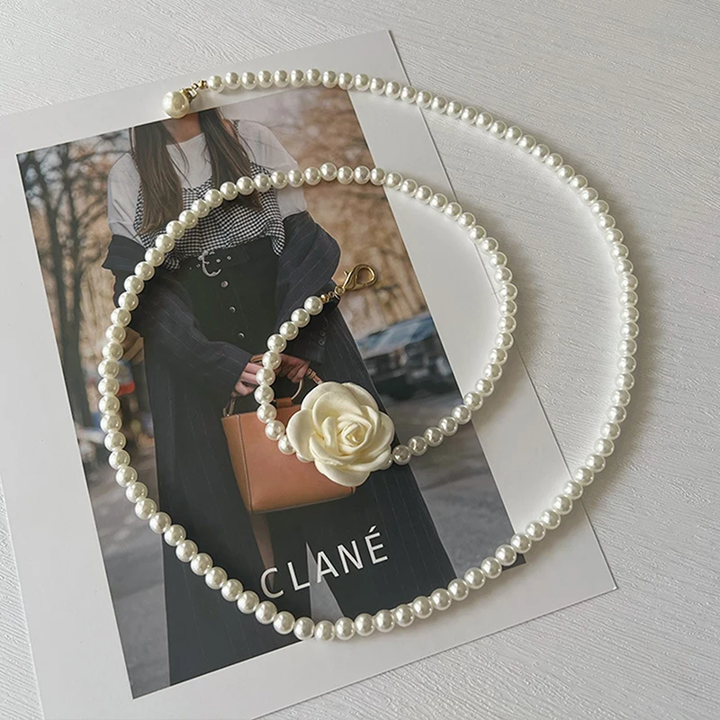 

New Pearl Waist Chain Women Decorative Flowers Fashion Thin Waist Belt Chain Women Skirt Casual Sweet Wind