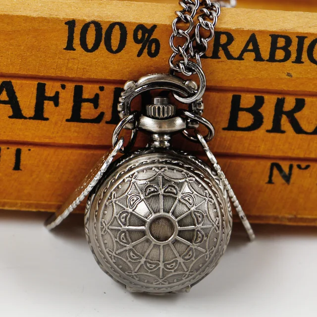 Small Ball Design Gray Quartz Pocket Watch Pendant for Children and Students Practical Popular Gift Timer Clock