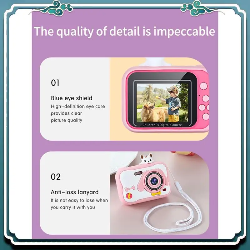 A8S HD Dual Lens 4000W Pixel 5472X4104PX Photo Resolution Without Memory Card Children's Camera,Brown Easy To Use