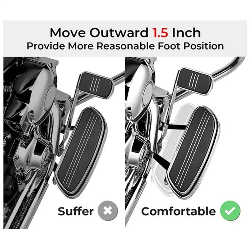 Pedal Extensions For Motorbike Driver Floorboard Extension Kit 1/1.5 Inches Outward Spacer Footrest Spacer Extender Rustproof