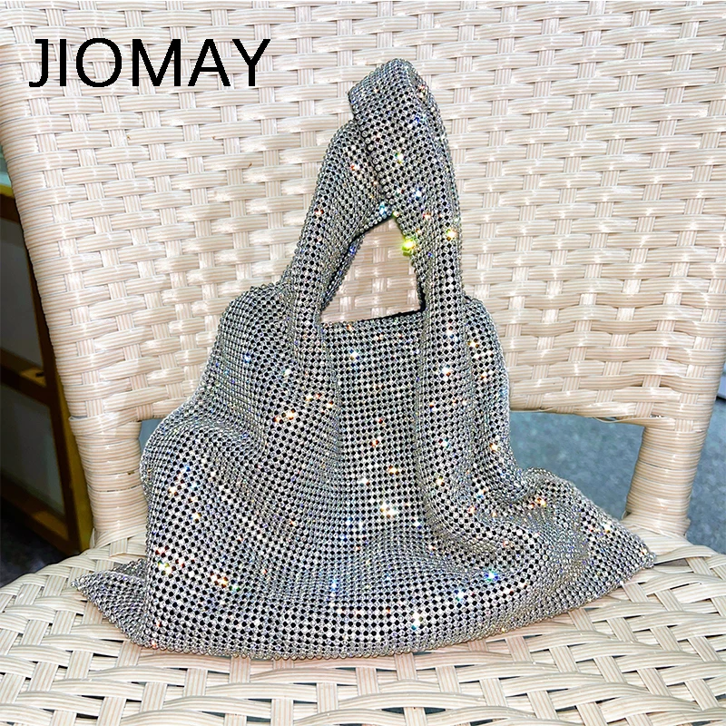 

JIOMAY Rhinestone Bags Luxury Designer Handbags 2023 Women Evening Bag for Wedding Party Ladies Shining Crystal Tote Clutch Bags