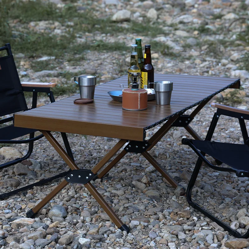 

Outdoor Folding Portable Aluminum Alloy Egg Roll Table Camping Tourist Beach Self-Driving Car Barbecue Lightweight Floor Table