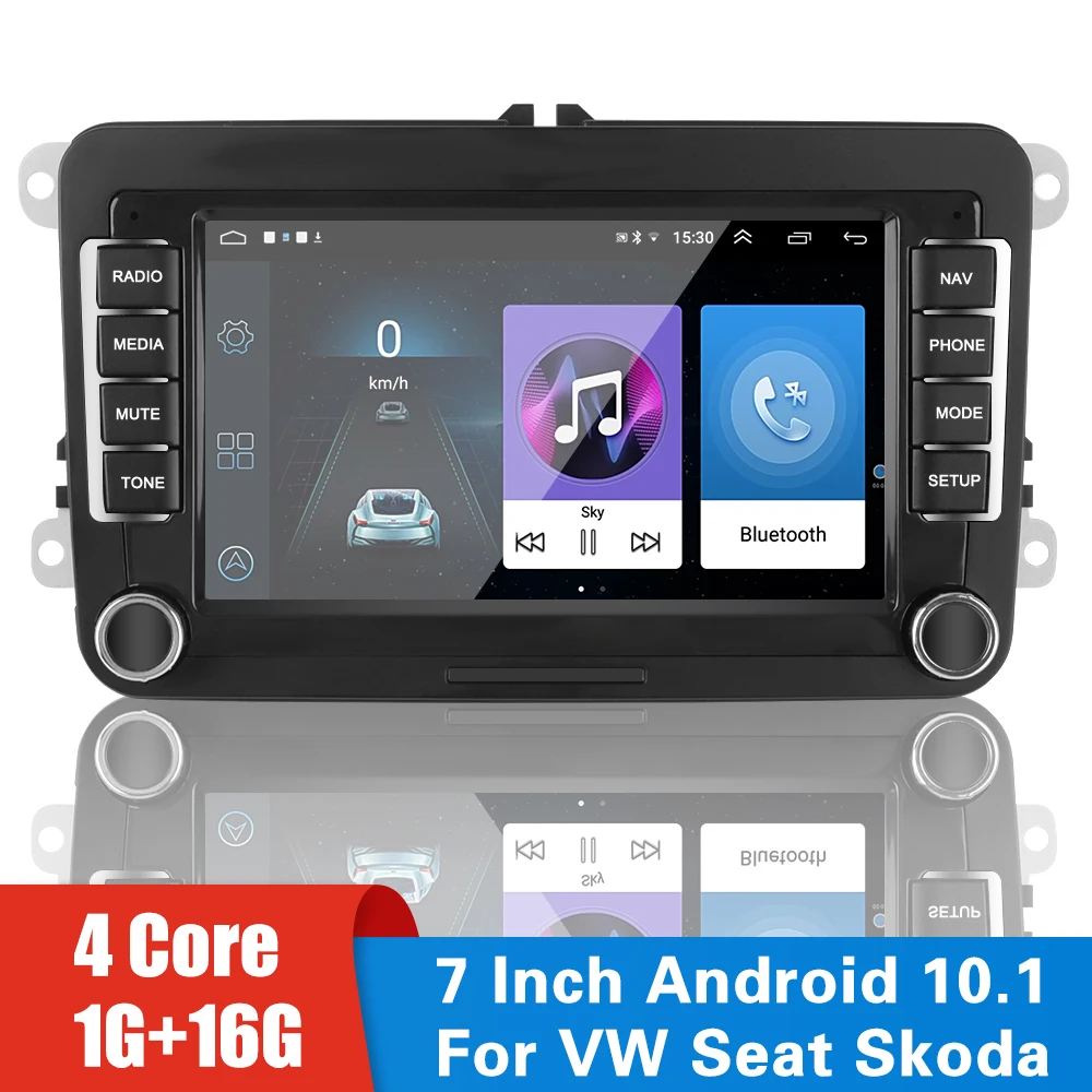 2 Din Android 10.1 Car Radio For Vw/volkswagen Seat Skoda Golf Passat 7  Inch 1g+16g Bluetooth Wifi Gps Hands-free Multimedia - Car Multimedia  Player - AliExpress