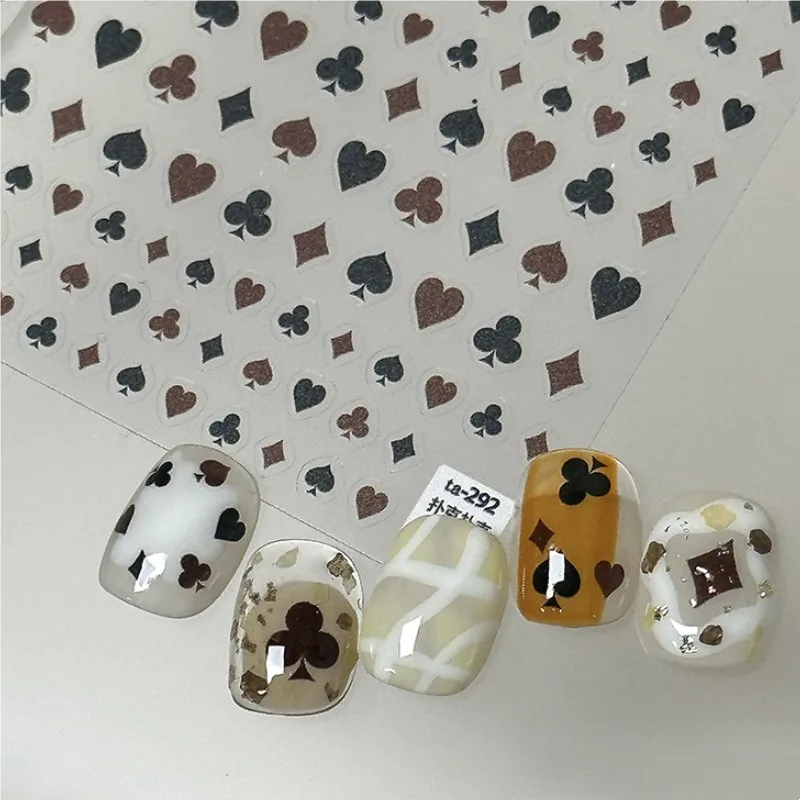 1pcs 5d Mode Poker Design Nail Art Aufkleber kawaii Liebe Pflaumen blüte blockiert selbst klebende Nagel dekorationen Abziehbilder Slider DIY – Detail 12