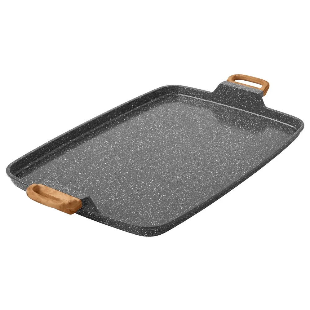 

Prairie Signature Cast Aluminum Double Griddle, Charcoal Speckle,Kit De Cocina,Cook Ware Pan,Pots and Pans Set for Kitchen