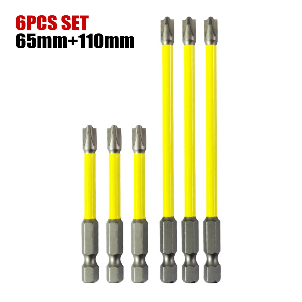 

6pcs/set Slotted Cross Screwdriver Bit 65mm 110mm Magnetic Special For Electrician FPH 2 Alloy-Steel Screws Driver Hand Tools