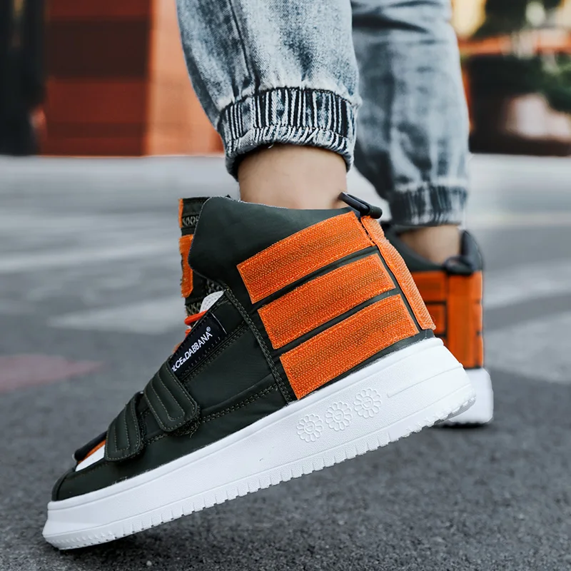 Orange Sneakers With Pockets for Men, Luxury Designer Shoes, Thick, Casual,  for Couple, Hip Hop, Trendy, Warm Spring - AliExpress