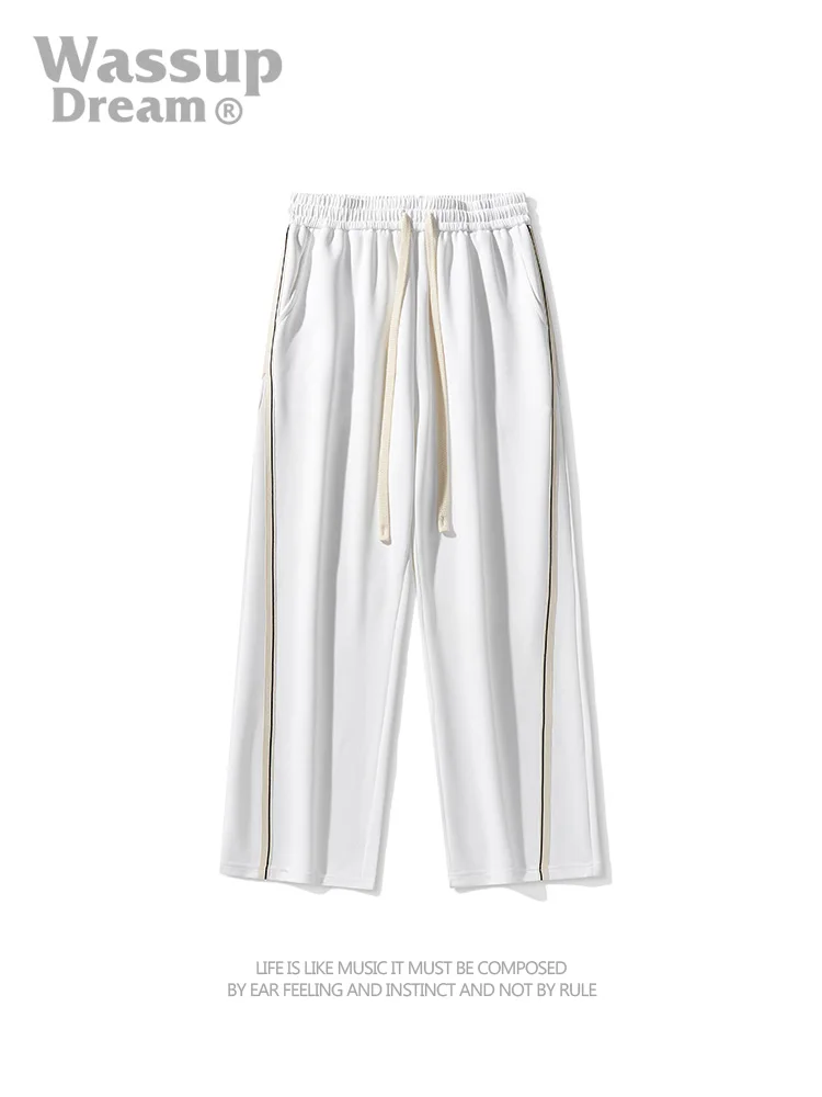 

WASSUP Autumn American Draping Casual Straight Leg Pants