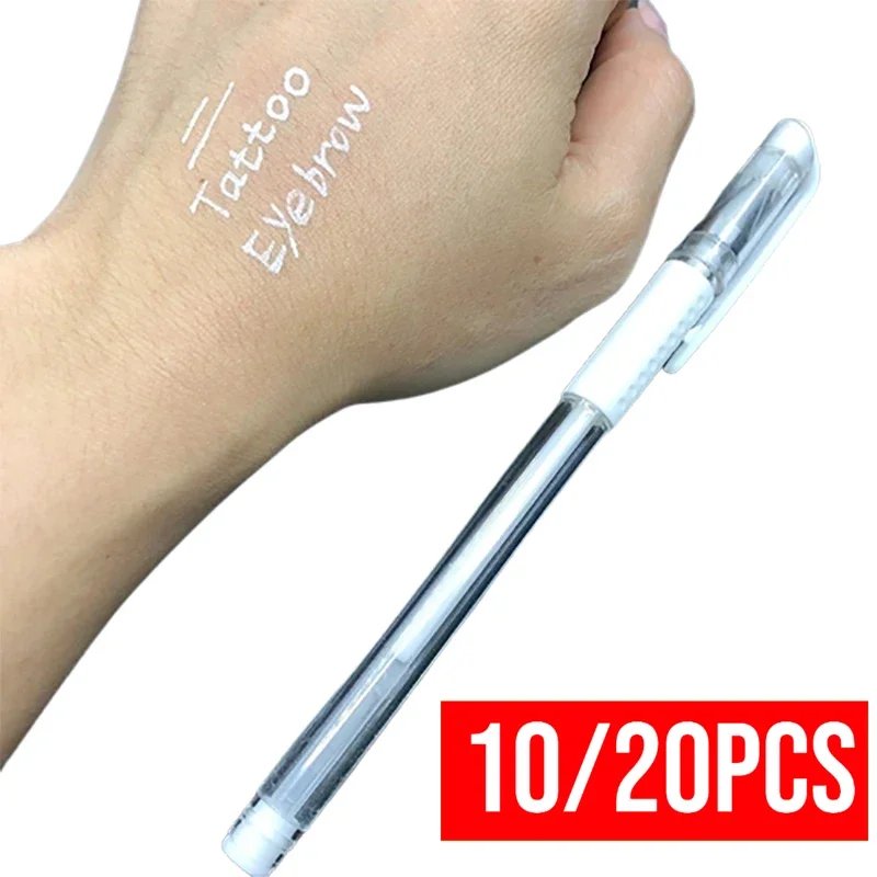 

10pcs White Eyebrow Marker Pen Tattoo Accessories Microblading Tattoo Surgical Skin Marker Pen for Permanent Make Up Supplies