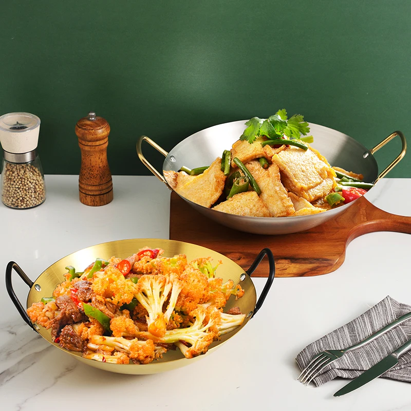 Stainless steel dry pot Thickened golden ear alcohol furnace Household non stick pan Small hotpot Golden Dry Pot pots and pans