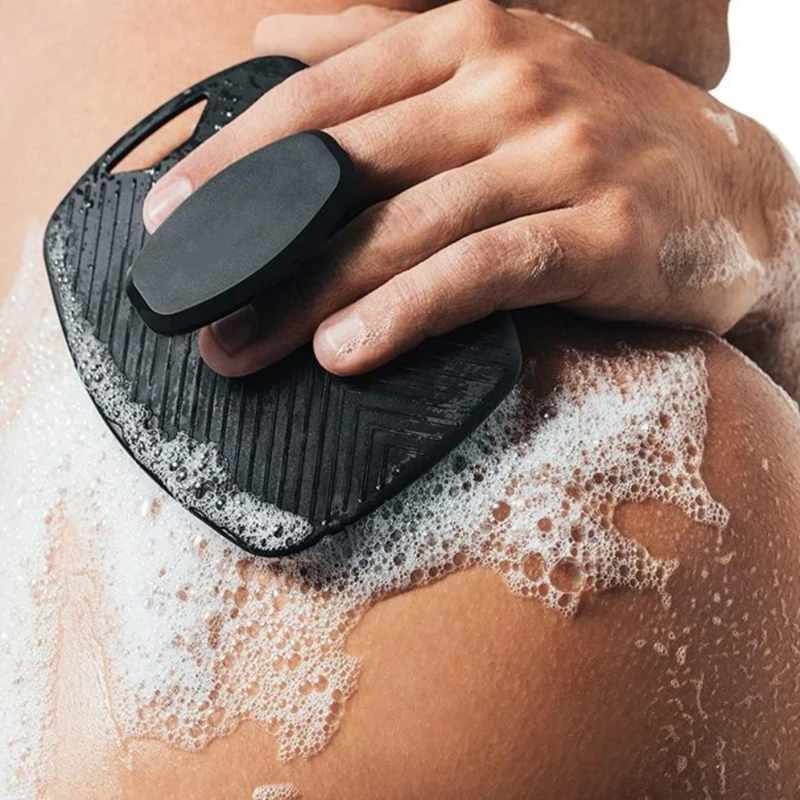 1pc Soft Silicone Exfoliating Brush Cleanser Manual Body Cleansing Scrubber Shower Gentle Massage Bath Brush for Men