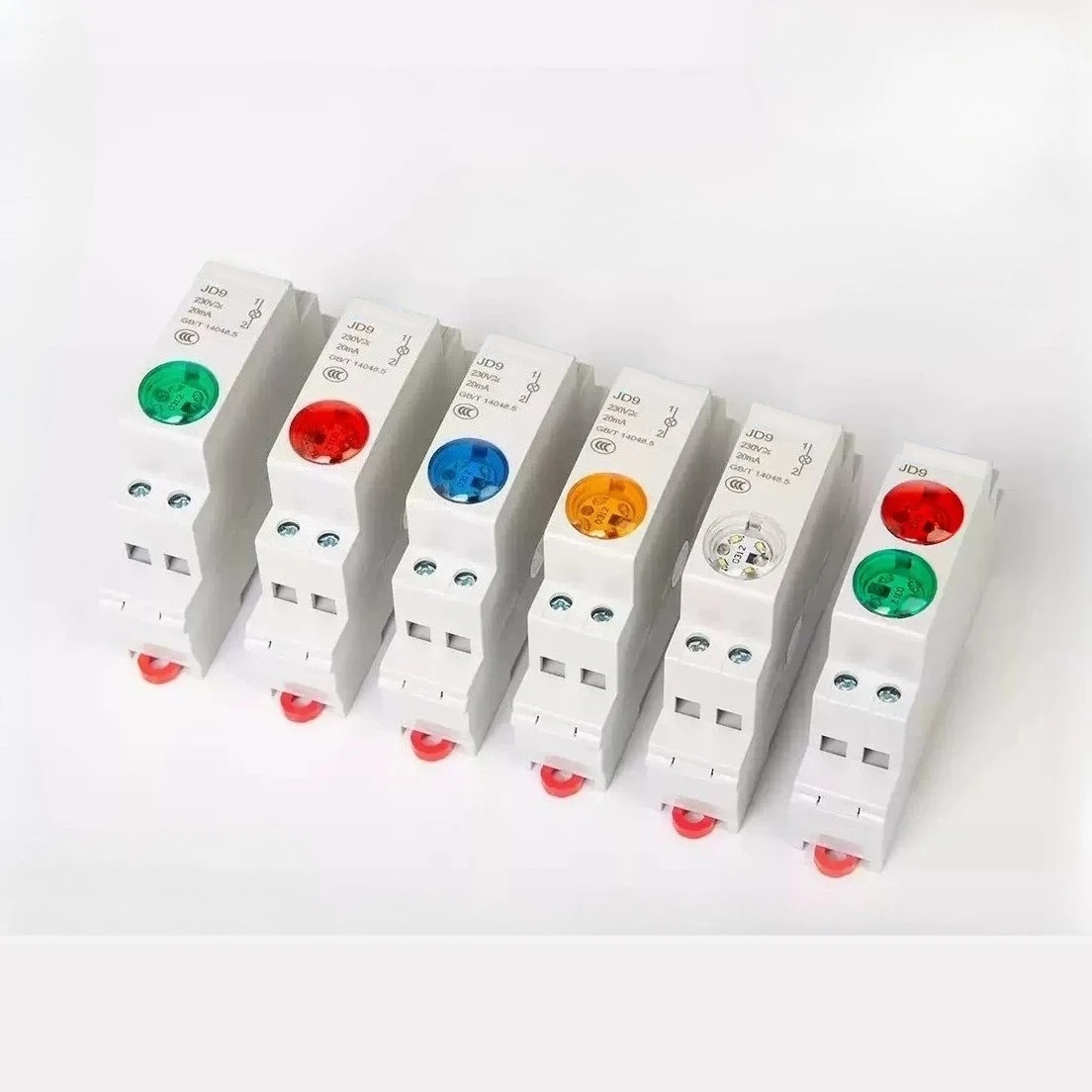 가이드형 표시등 JD9 LED 전원 신호등 24V220V 트랙형 2색등 C45 카드..