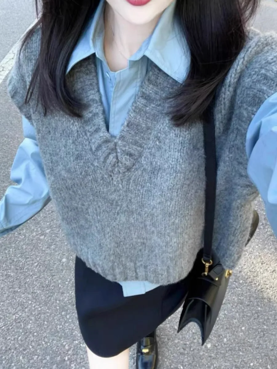 Women Winter Knit Vest Sleeveless Warm Pullover Sweater