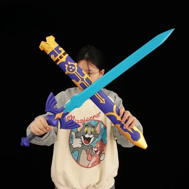The Hyrule Fantasy Weapon Zeldas Master Sword Hylian Shield 80cm PU Samurai Sword Weapon Model Collection Crafts Cosplay Props 3