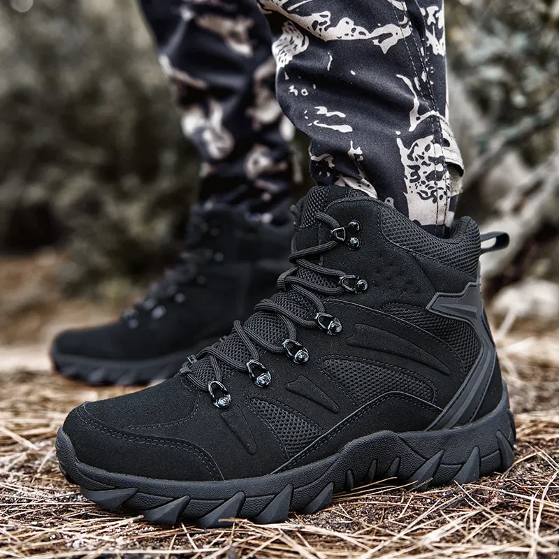 Men Boots Outdoor Combat Ankle Boot Tactical Boots for Man Anti-Slip Motocycle Boots Climbing Hiking Shoes Boots