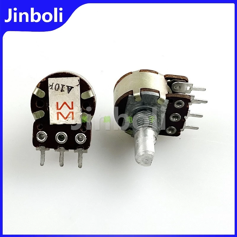 2PCS RK16 Type Double Potentiometer A10K Power Amplifier Audio Speaker Volume Adjustment Carbon Film Shaft Length 15mm