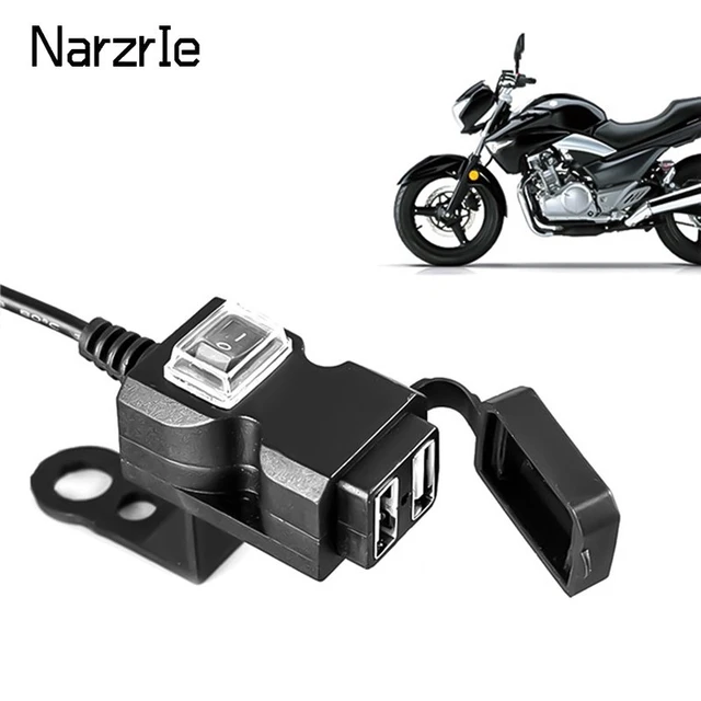 12V-24V Dual USB Motorrad Motorrad Lenker Ladegerät Adapter wasserdichte  Steckdose für iPhone Samsung Huawei - AliExpress