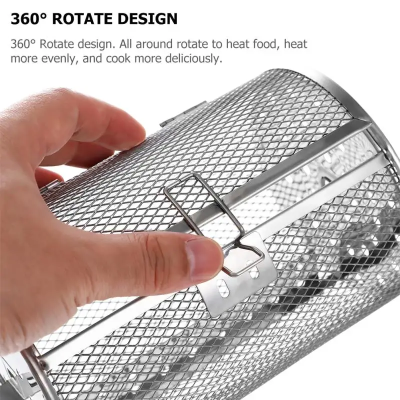 Description Picture 3 of itemSherchpry Rotisserie Grill Roaster Drum Air Fryer Oven Basket Stainless Steel Oven Rack Rotisserie Basket Peanut Dried