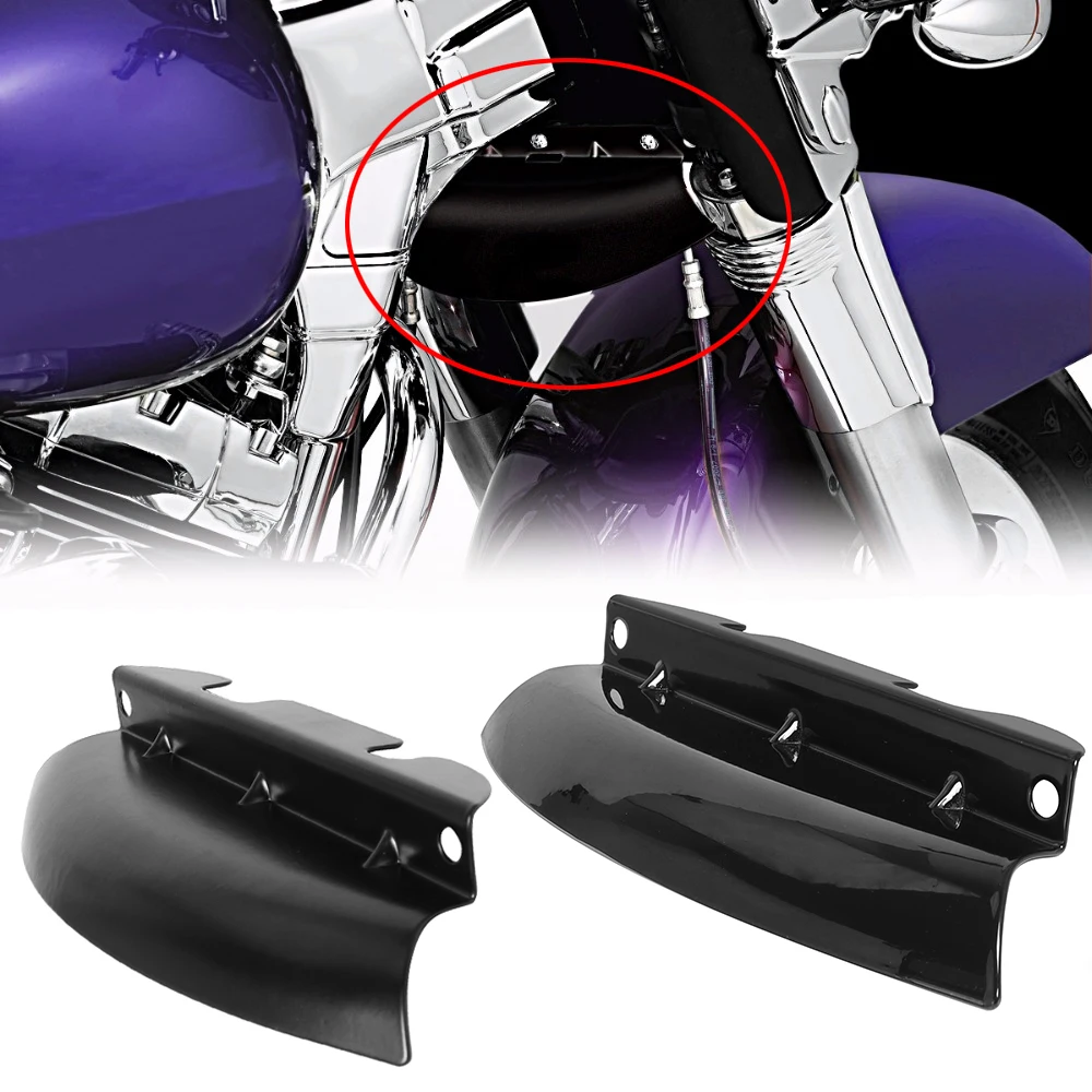 Motorcycle Black Lower Triple Tree Wind Deflector Front Fork For Harley