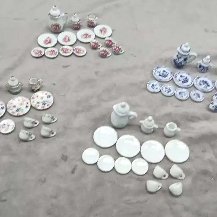 Lot De 15 Mini Tasses à Thé En Porcelaine 1:12, Motif Fleur – Set Miniature Pour Maison De Poupée, Déco élégante
