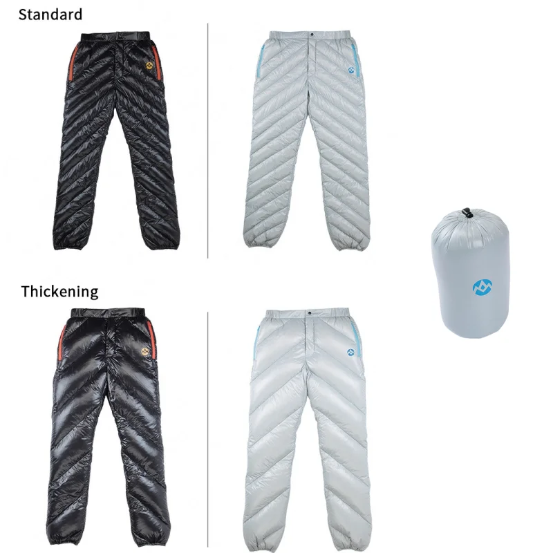 AEGISMAX Unisex 95% White Goose Down Pants Ultralight Outdoor Sport Pants Camping Waterproof Warm Goose Down Trousers 800FP
