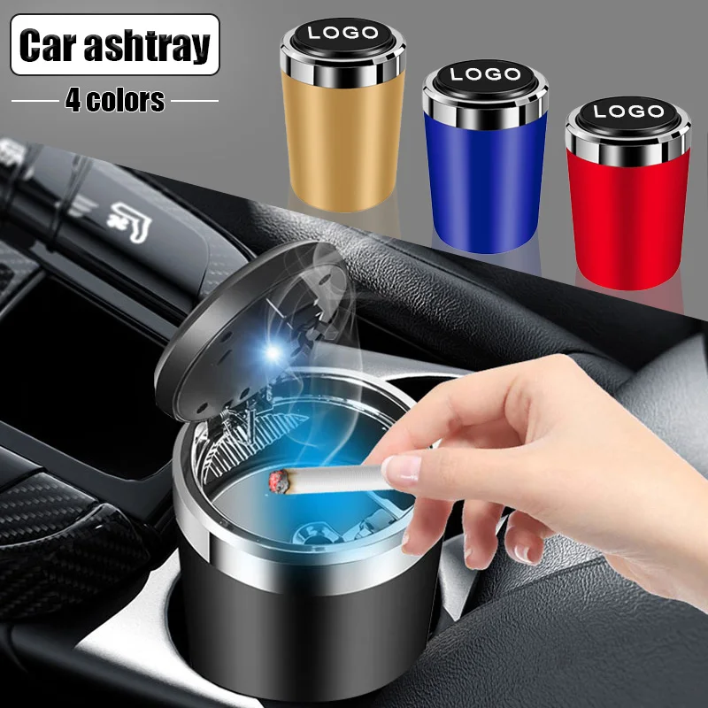 

Portable Car Ashtray with LED Light Metal for Jaguar X S F XF XE XJ XK XEL XFL XJL F-Pace I-Pace S Type E Pace Car Accessories