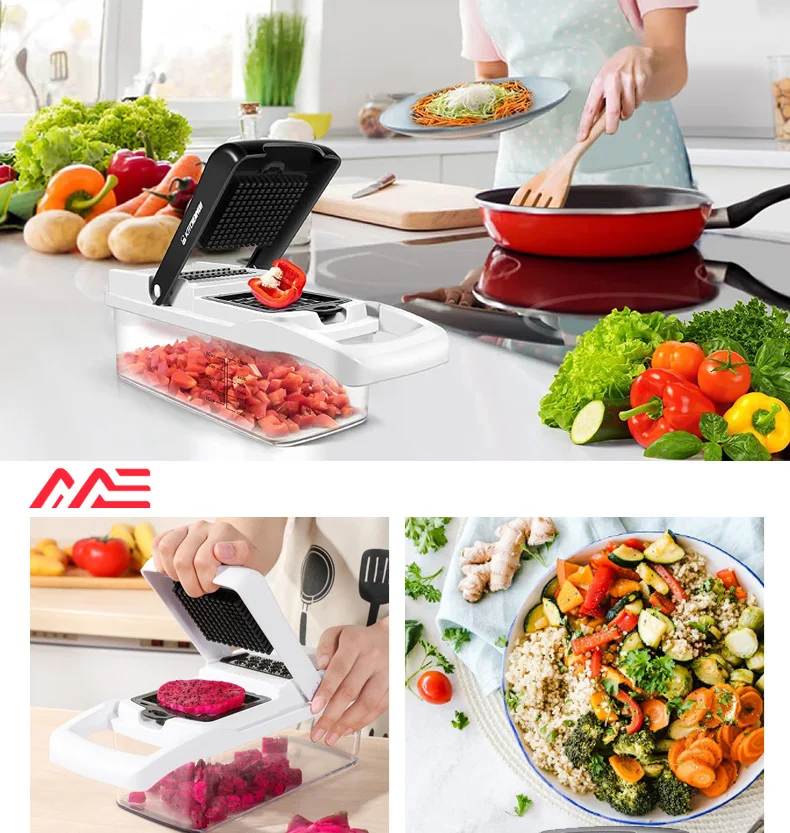 Vegetable Chopper, Onion Chopper 16 in 1 multifunctional Food Chopper with  8 Blades Slicer Dicer Cutter & Dicing Machine, Adjustable Vegetable Cutter