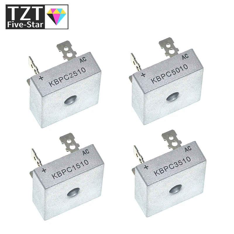 Diode Bridge Rectifier Electrical Rectifier Diodes Rectifier Diodes Electrical Diodes Electrical Component 1/2PCS KBPC1510 KBPC2510 KBPC3510 KBPC5010 15A 25A 35A 50A 1000V Diode Bridge Rectifier