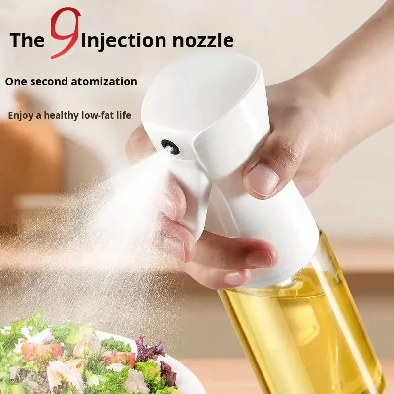Oil Sprayer & Dispenser for Cooking and Baking – 200/300ml Refillable Bottle for Olive Oil & Vinegar