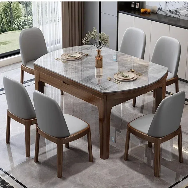 Dinning Tables Sets Reception Chairs Kitchen Restaurant Cafe Table Extendable Multifunction Home Furniture Esstisch Dining LT