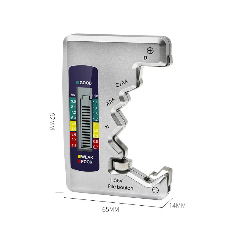 Cyfrowy Tester baterii wyświetlacz LCD C D N AA AAA 9V 1.5V bateria telefonu guzik pojemność sprawdź detektor pojemność narzędzie diagnostyczne 6 Cyfrowy Tester baterii wyświetlacz LCD C D N AA AAA 9V 1.5V bateria telefonu guzik pojemność sprawdź detektor pojemność narzędzie diagnostyczne 6