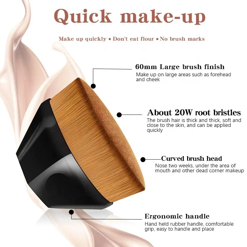 1/2pcs New Magic Makeup Brush Beauty Powder Face Blush Brushes Portable Professional Foundation Brush Large Cosmetics Soft Base 4