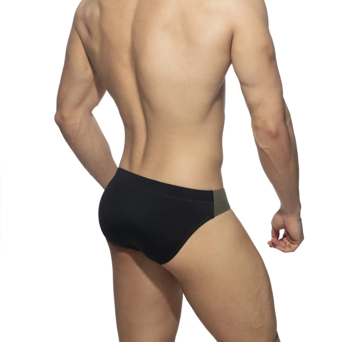Men's Bicolor Bikini Swim Briefs Swimming Trunks Low Waist with Removable Pad Swimwear Beach Shorts Underwear