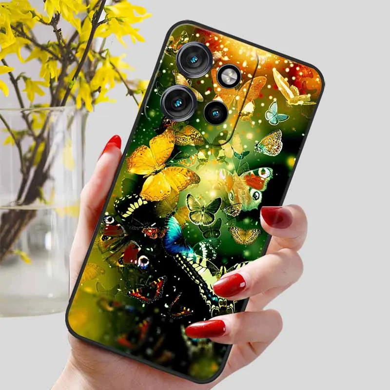 Elegant Marble Design Soft Silicone Phone Case with Protective Black TPU Bumper