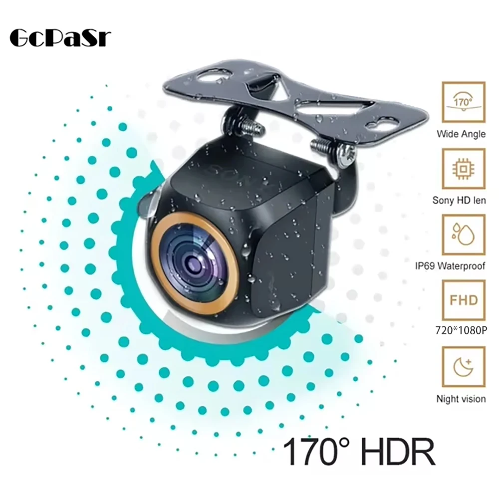 Description Picture 2 of itemAHD 1920x1080P Car Rear View Camera 200° For Fisheye Golden Lens Full HDR Night Vision Vehicle back car reversing Front Camera