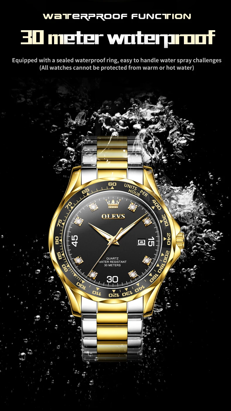 OLEVS Men's Watches Luxury Fashion Trend Chronograph Waterproof Luminous Men Wristwatches Simple Stainless Watch Luxury Business