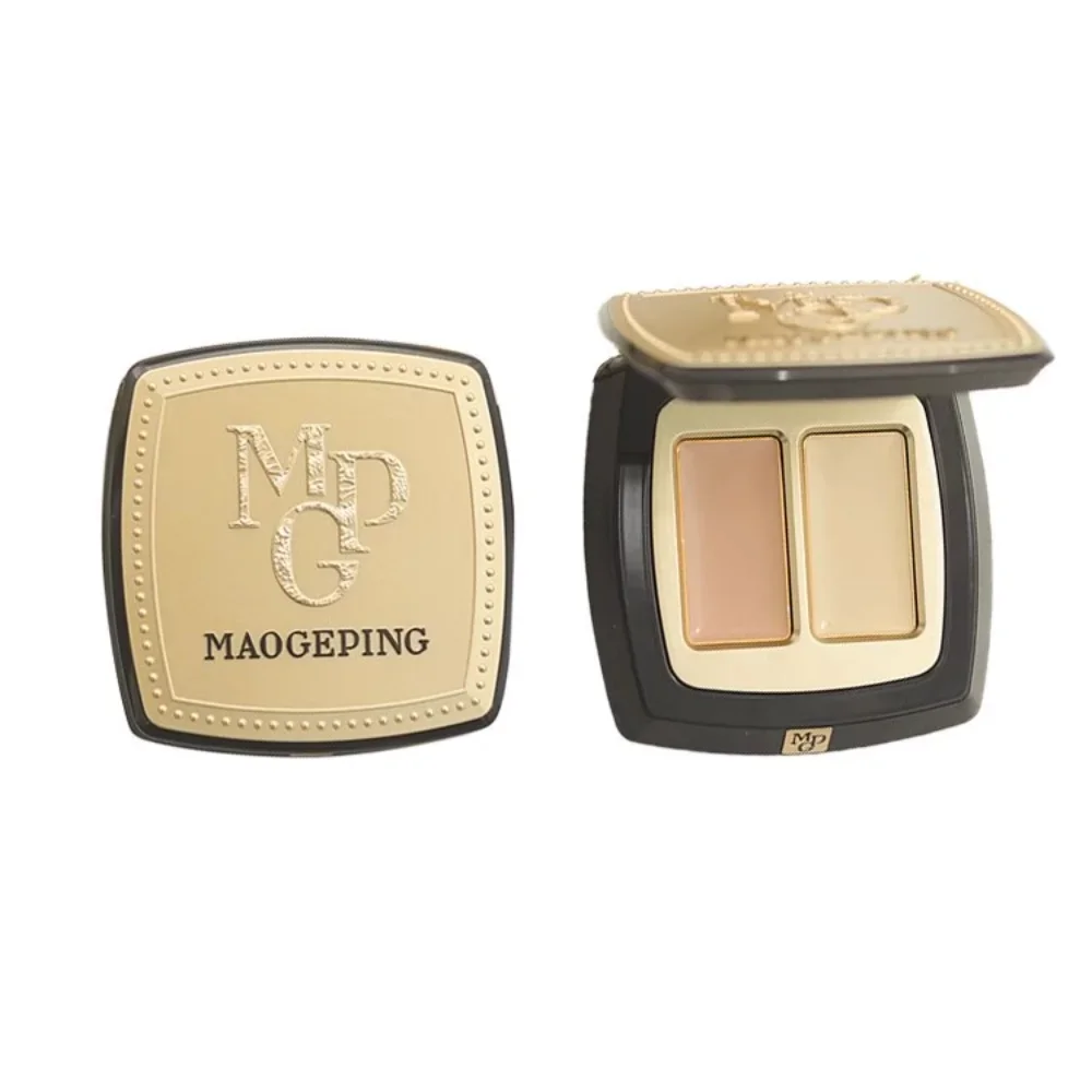 

Maogeping Beauty Professional Double Color Concealer Palette 3.6g High Coverage Moisturizing Texture with Brush Makeup Cosmetics