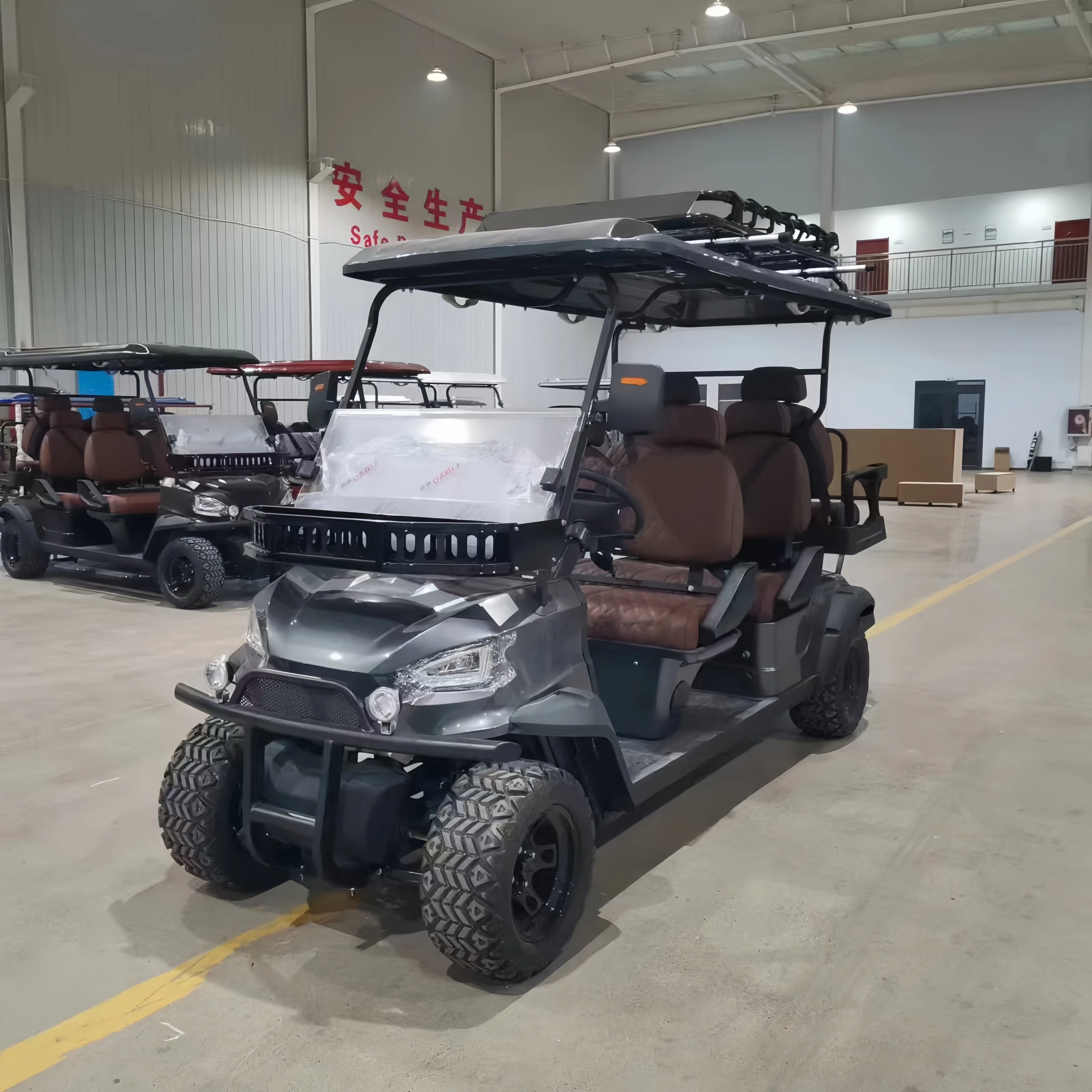 고품질 인기 판매 48V 리튬 배터리 전기 골프 카트 2+4인승 럭셔리 골프 카트 공원 놀이공원용